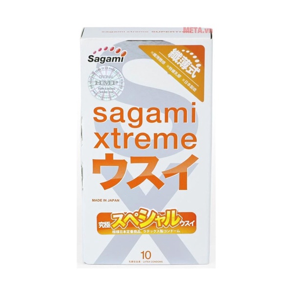 Bao Cao Su Sagami Xtreme Gân, Gai, Siêu Mỏng  Hộp 10c