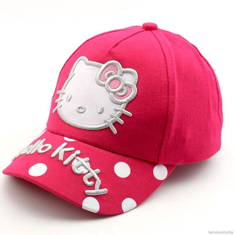 Nón lưỡi trai chống nắng in hình mèo Hello Kitty dễ thương cho bé
