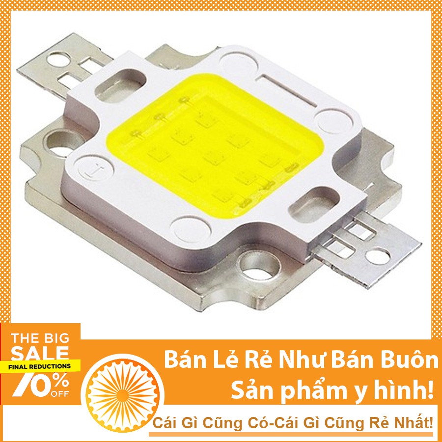 Bóng Đèn Led Luxeon 10W Sáng Trắng - Chip Led Trắng 6000K 9-12VDC Siêu Sáng 69