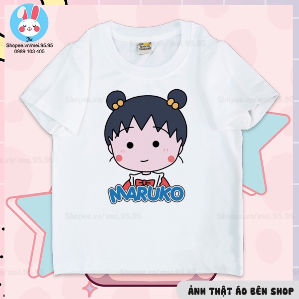 Áo thun in hình maruko tay ngắn, Áo cô bé maruko cho bé gái dễ thương