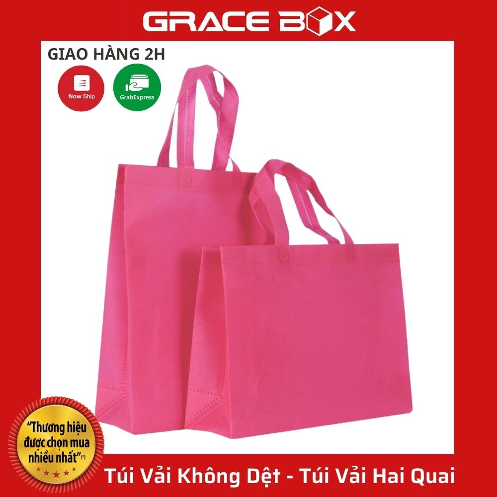 {Giá Sỉ} Túi Vải Không Dệt - Màu Hồng - Túi Vải Bảo Vệ Môi Trường - Túi Vải Hai Quai - Siêu Thị Bao Bì Grace Box