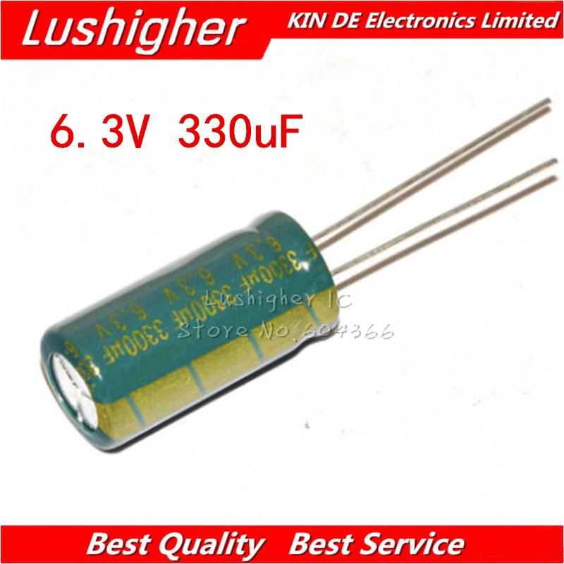 10 chiếc 6.3v3300uf 10 * 20mm 3300uf 6.3v 10x20 mm nhôm điện phân tụ dip