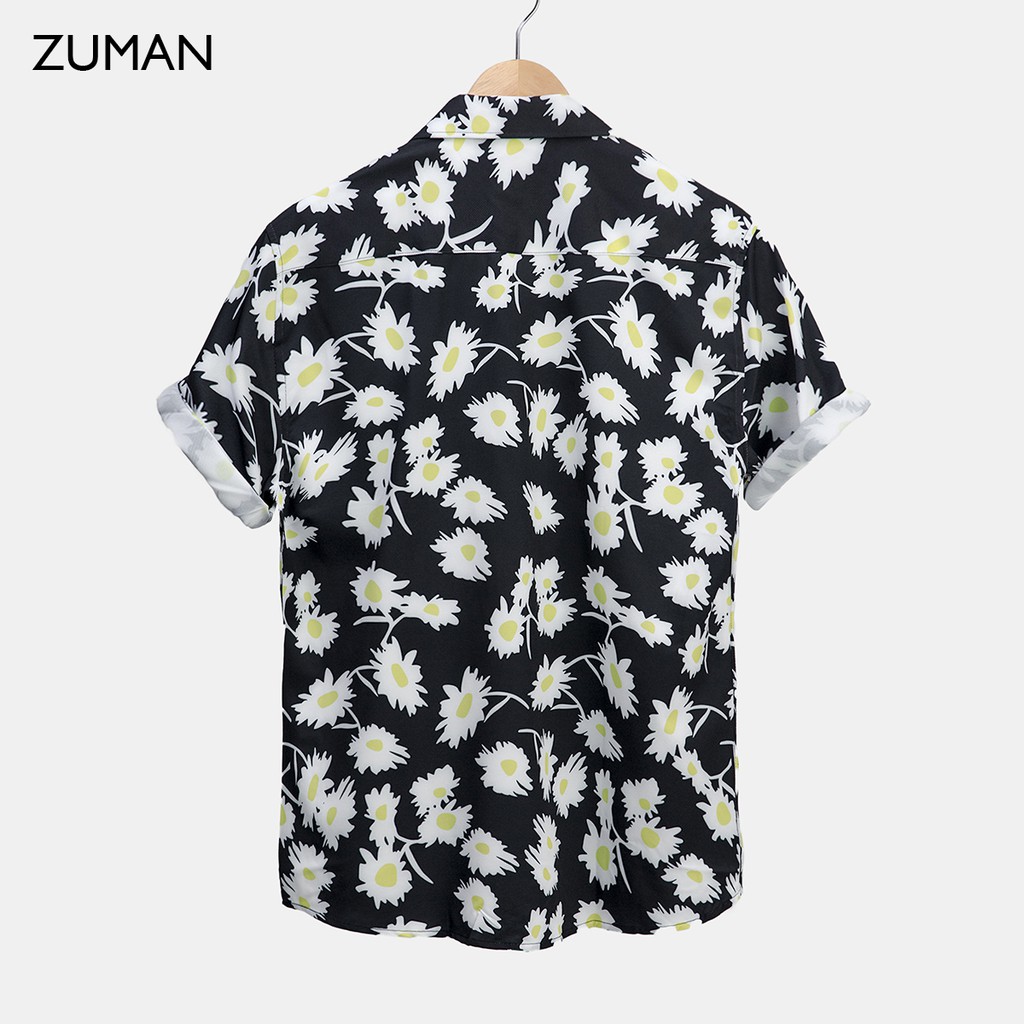 Áo sơ mi nam họa tiết Chrysanthemum Patterned Shirt ASM118  ZUMAN  chất lụa vân chéo, form suông, thoáng mát | BigBuy360 - bigbuy360.vn