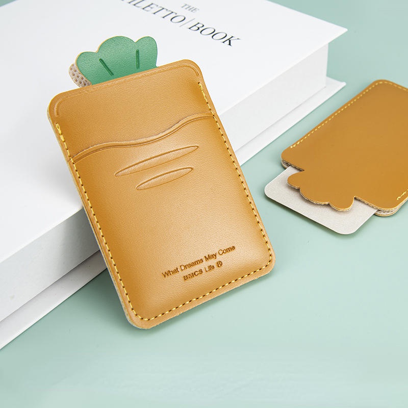 Túi Đựng Thẻ Bằng PU Họa Tiết Gấu Trúc / Thỏ / Mèo / Ếch Hoạt Hình Sáng Tạo Cho Điện Thoại