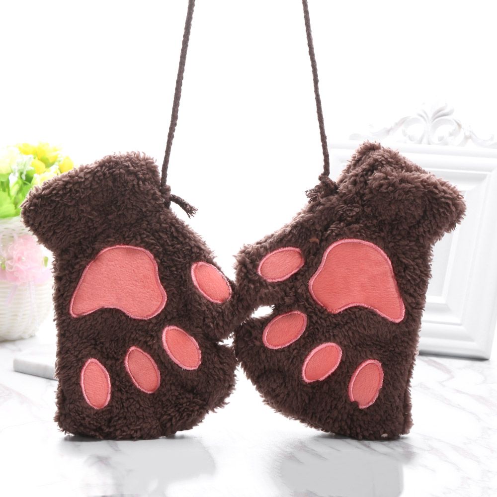 Găng Tay Gấu Mèo Hở Ngón Dễ Thương 14 Màu Lựa Chọn