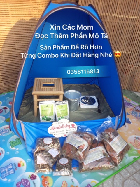 lều +10 gói thảo dược xông + 1kg lá tắm dao đỏ