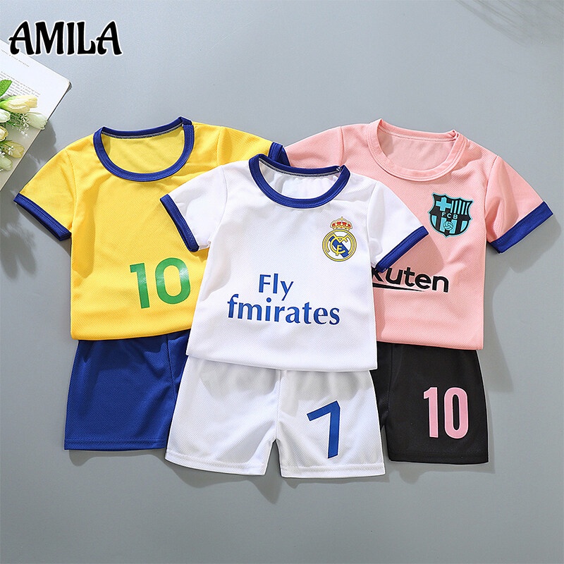 Bộ Đồ Đá Banh Ngắn Tay Thoáng Khí Dành Cho Bé 1-10 Tuổi