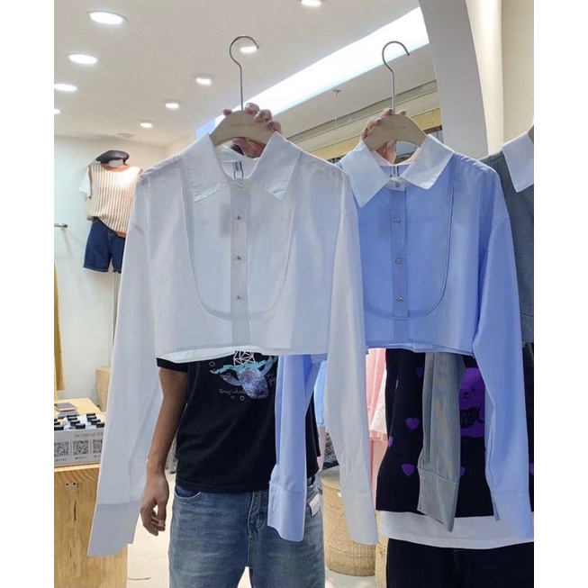 Áo Sơmi Croptop Kẻ Bánh Bèo Theday