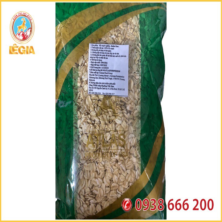 HẠT YẾN MẠCH CÁN DẸT ROLLED OATS 1KG