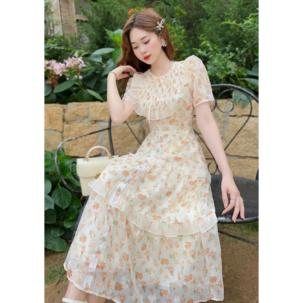 Váy tơ tầng xinh xắn hack dáng nhẹ nhàng- v282