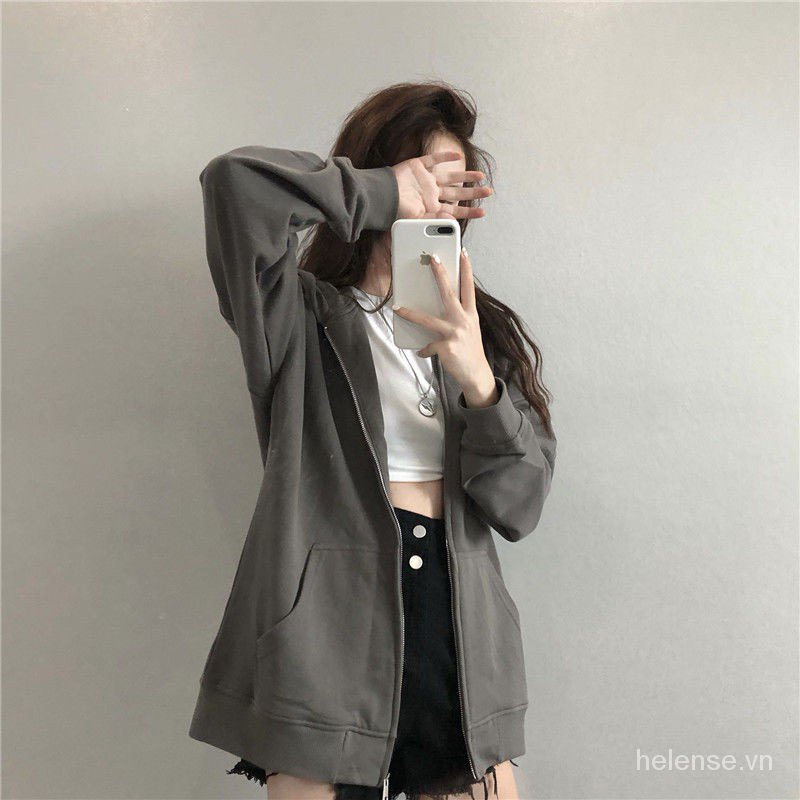 Áo Hoodie Dáng Rộng Kiểu Vintage Phong Cách Hàn Quốc Thời Trang Xuân Thu 2020 Cho Nữ