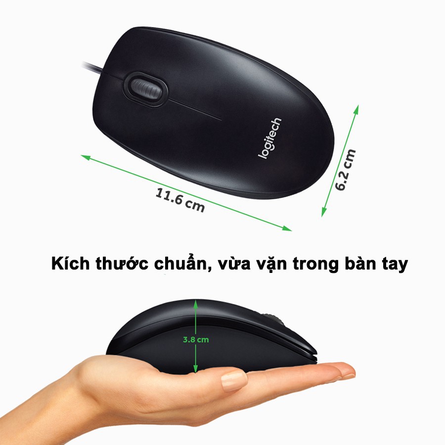 [ Hàng Hot ] [ BH 1 THÁNG ] Chuột Dây LOGITECH M100 - Laptop, chuột văn phòng, game thủ