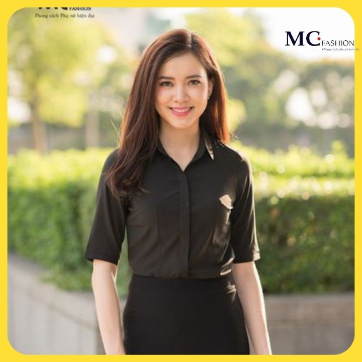 Áo Sơ Mi Nữ Công Sở Đẹp Tay Lỡ Cổ Đức Mc Fashion A473 Chất Silk Lụa Mềm Mịn Đẹp