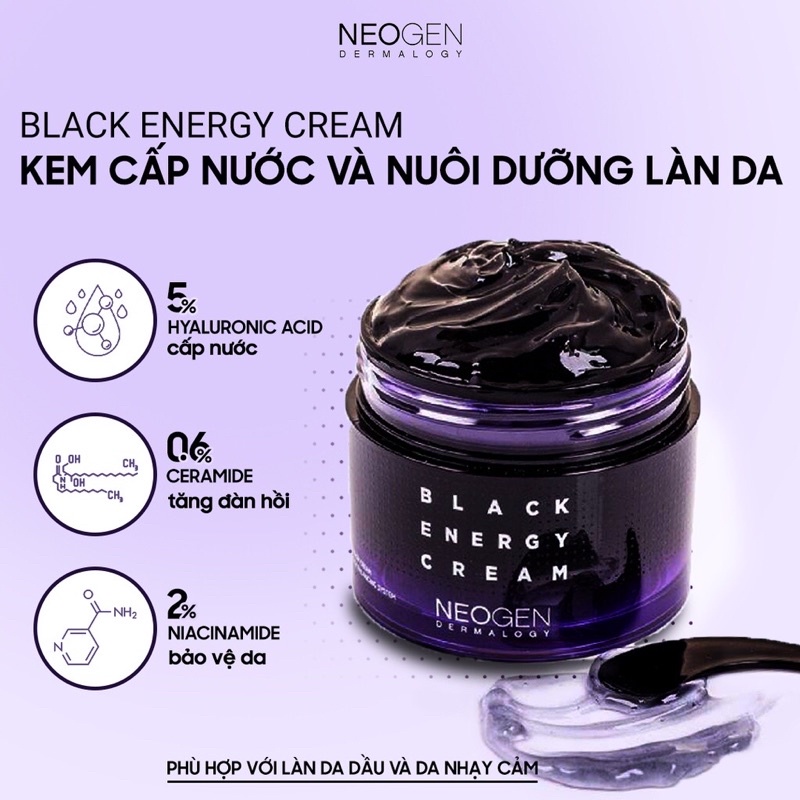 Kem dưỡng cấp ẩm Neogen Black Energy Cream 80ml