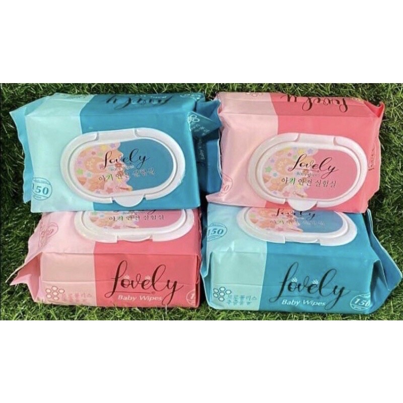 Gói khăn ướt Lovely 150 tờ công nghệ Hàn Quốc an toàn cho da bé
