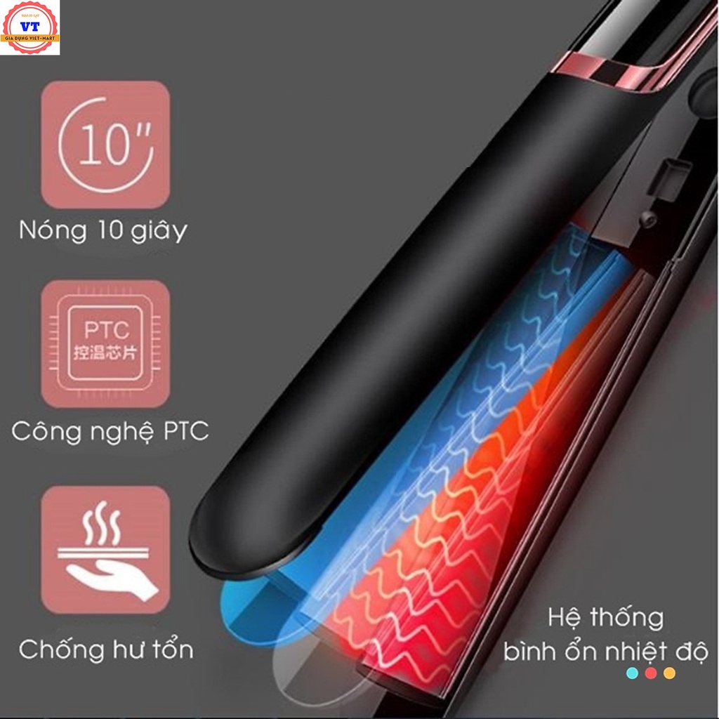 Máy ép duỗi tóc, uốn tóc xoăn Hàn Quốc 3in1, thanh gốm là tóc nhanh, giúp kẹp thẳng tóc tránh hư tổn