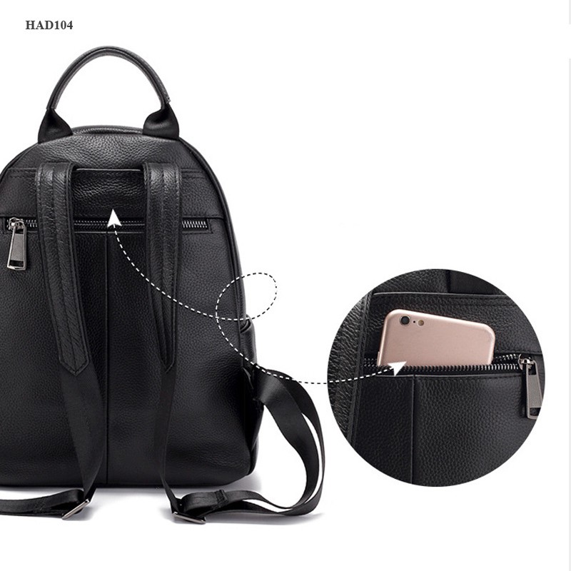 Balo da thật, Balo kiêm Túi xách Da bò Thật Cao Cấp - công sở, du lịch, đi chơi, đi học, HAD104