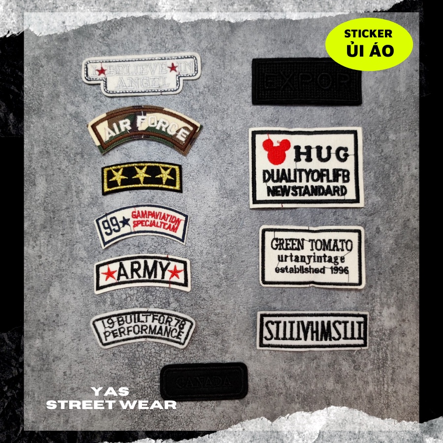 Sticker ủi áo cao cấp, miếng dán quần áo dùng làm Patch ủi, miếng vá quần áo, vá áo phao, trang trí BALO