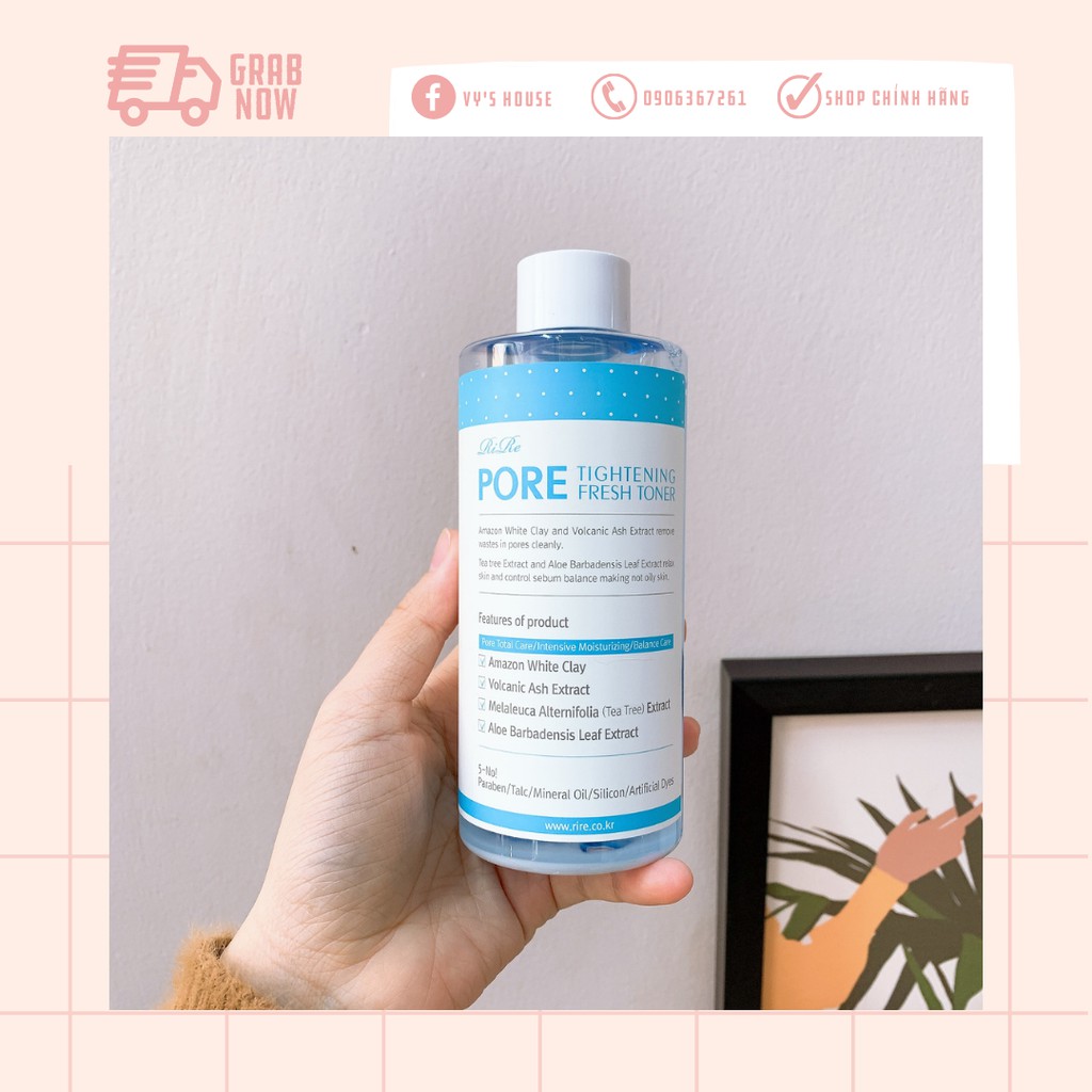 Nước hoa hồng Rire Pore Tightening Fresh Toner 300ml cân bằng độ ẩm, se khít lỗ chân lông