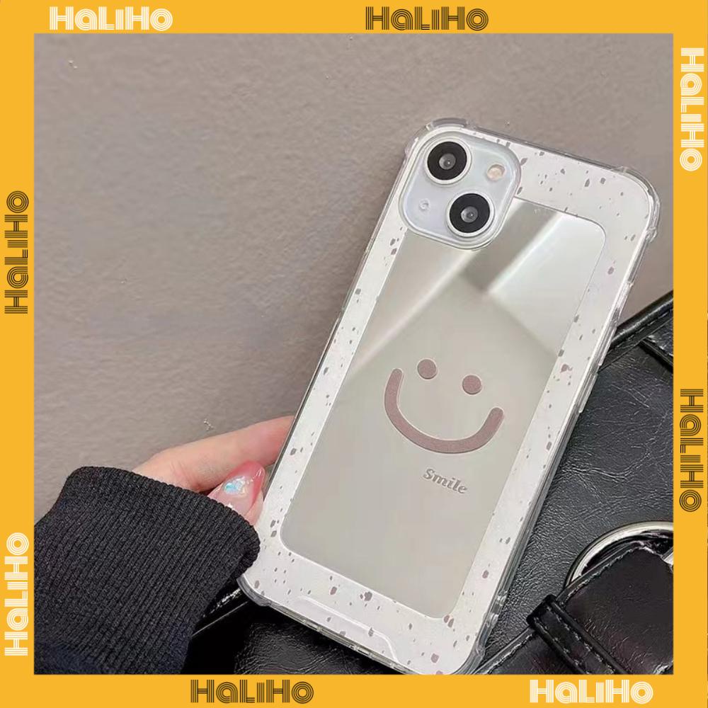 iPhone Case Luxury Acrylic Mirror Airbag Shockproof Protection Camera Smiley Cute Simple Compatible For iPhone 11 Pro Max 13 Pro Max 12 Pro Max 7Plus XS Max