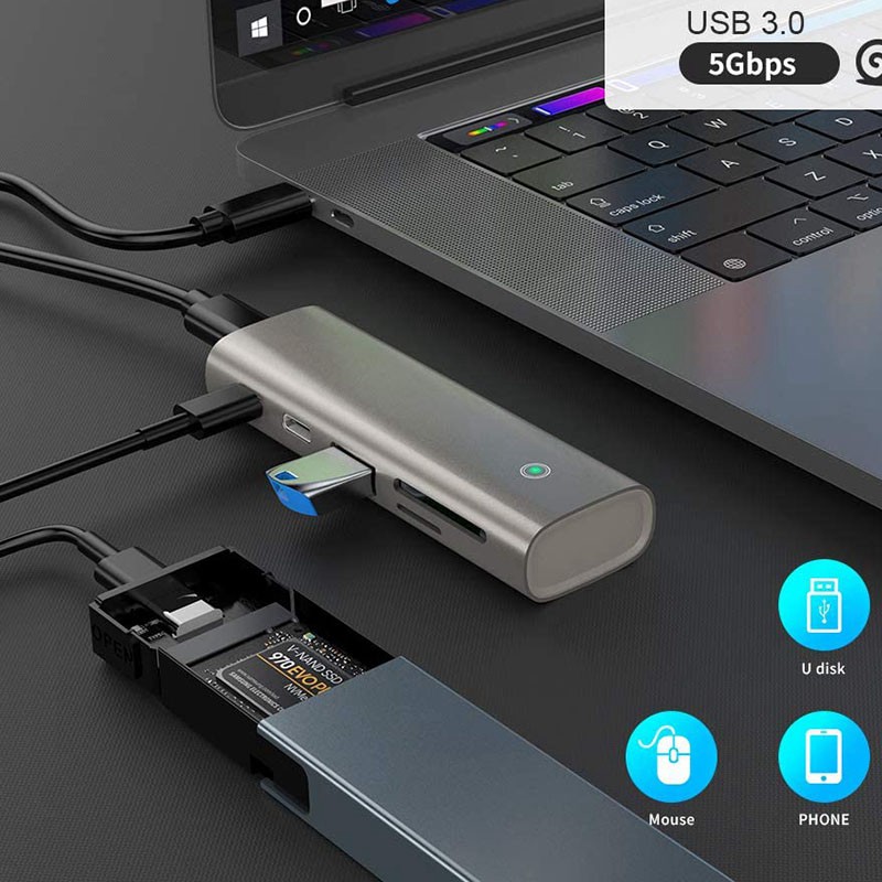 Bộ Chuyển Đổi Usb 3.1 Gen 2 Hub Với Cổng Usb 3.0 Cho Macbook, Surface Pro, Usb C | BigBuy360 - bigbuy360.vn