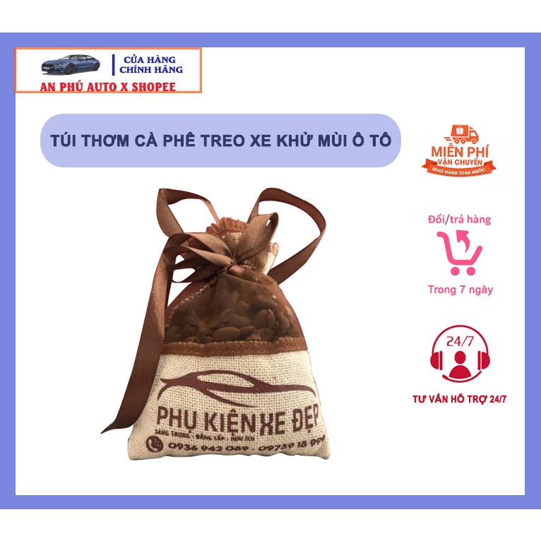 Túi Thơm Hạt Cà Phê Rang Tự Nhiên - Không Độc Hại Treo Xe Ô tô, tủ quần áo, phòng khách, phòng bếp khử mùi ẩm mốc