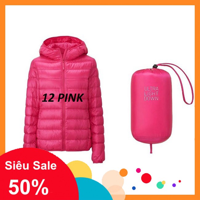 ⭐ Xả Hàng - Áo phao lông vũ siêu nhẹ ko mũ Nữ UNIQLO Nhật 11 Pink (Sale) -A23 new * ⇥ : ☑ ⭐ " : 2021 ' " ˇ < ₛ