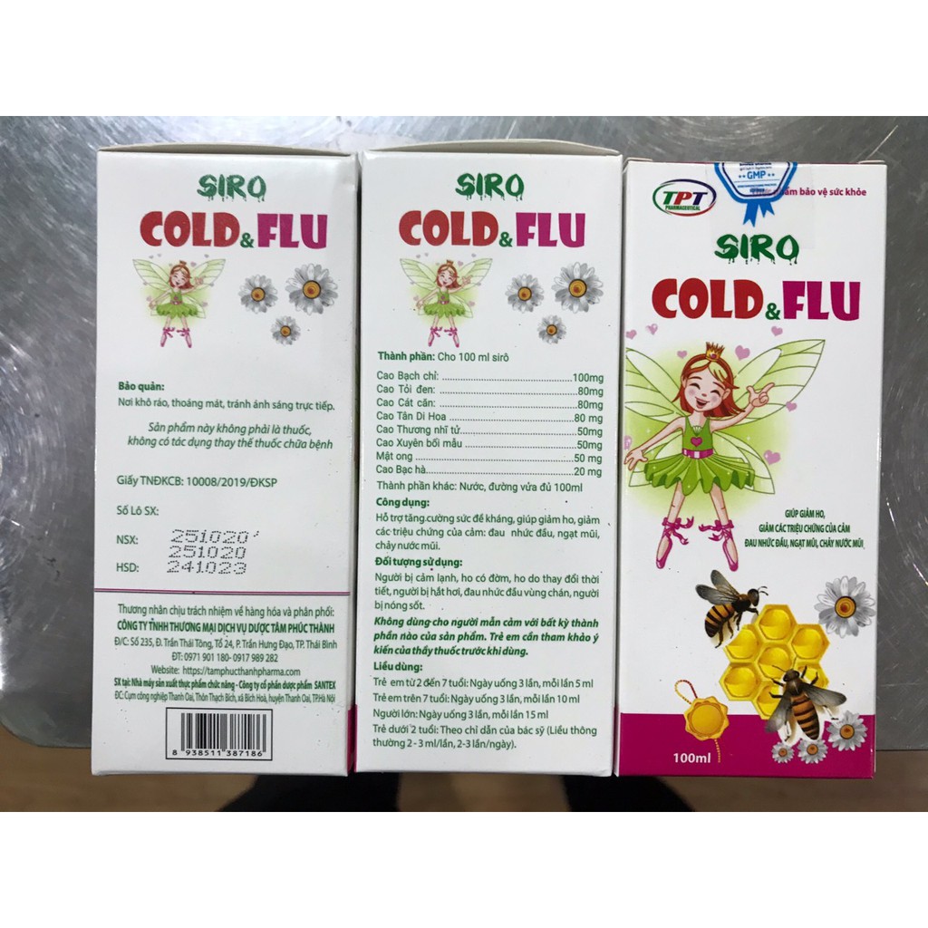 Siro Cảm Cúm  COLD & FLU - Bổ Phế, giảm Ho , Long Đờm