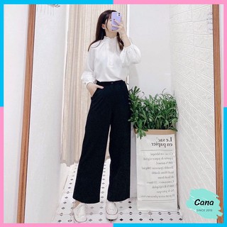 QUẦN ỐNG RỘNG LƯNG CAO CẠP CÚC KHÓA