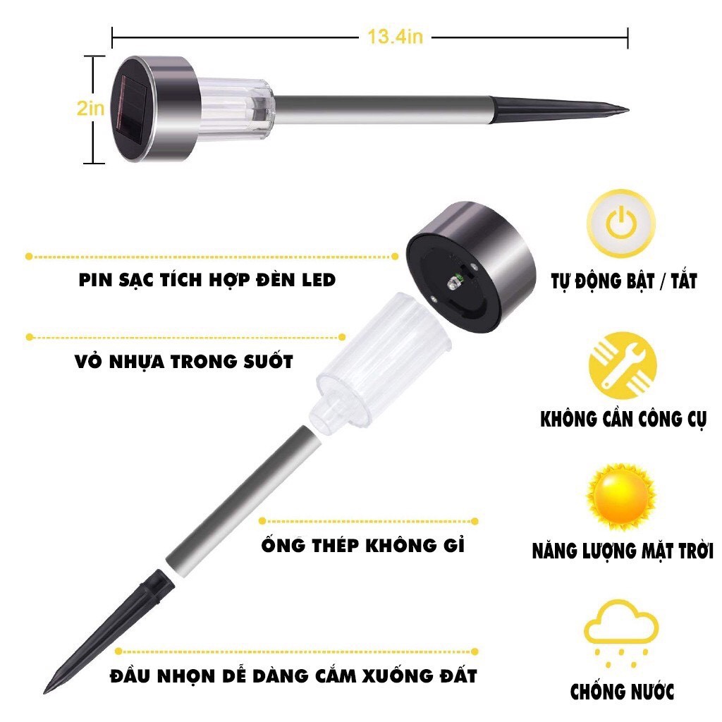 [Sẵn Hàng Giao Ngay] [ ♥️FREE SHIP♥️ ] - ĐÈN CẮM SÂN VƯỜN NĂNG LƯỢNG MẶT TRỜI.