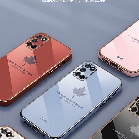 QIANZI Ốp Lưng mềm chống sốc hình lá phong thích hợp cho OPPO A74 (4G) OPPO A92 A52 OPPO A93 A94 OPPO A95 (4G) A16K A16E