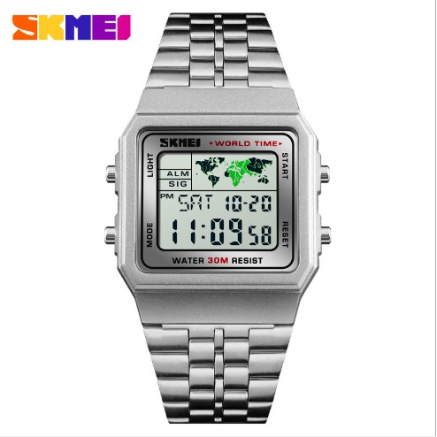 (Chính Hãng) Đồng Hồ Nam Nữ SKMEI 1338 World Time 36 Giờ Thành Phố Chống Nước Khủng