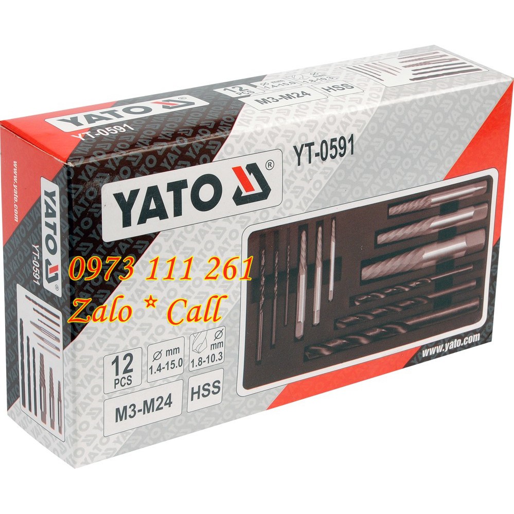 Bộ mũi khoan phá ốc vít hỏng Yato 12 chi tiết Yato 0591