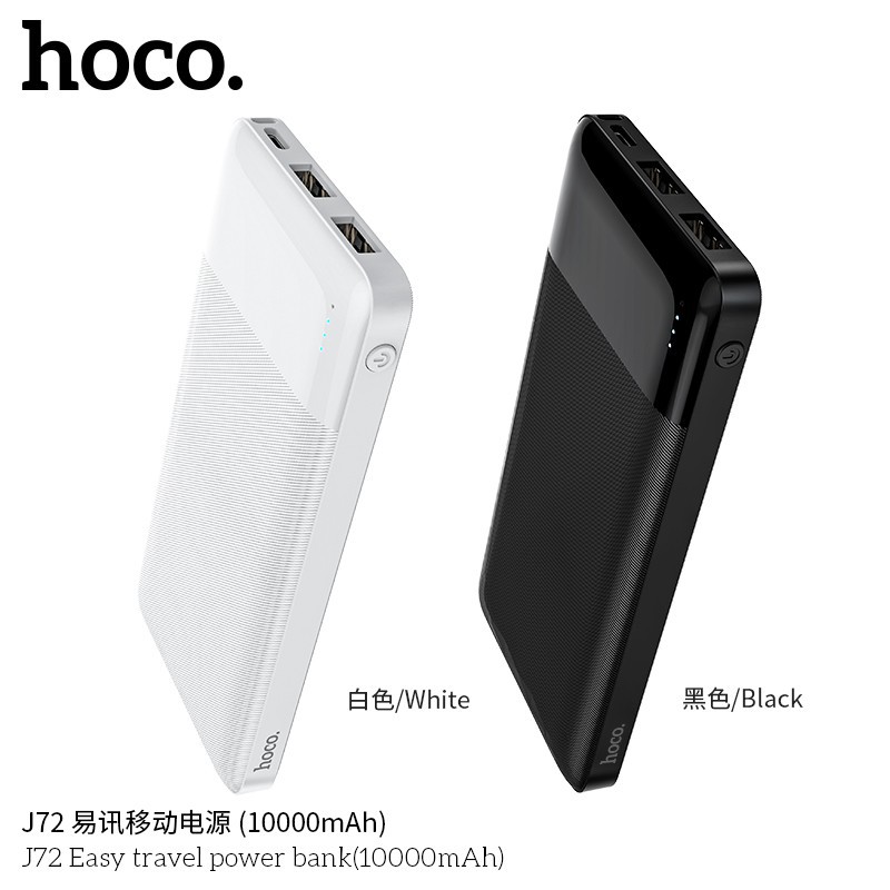 Pin Sạc Dự Phòng Hoco J72 Easy Travel 10000mAh 2 Cổng 2A Đèn Led Hiển Thị