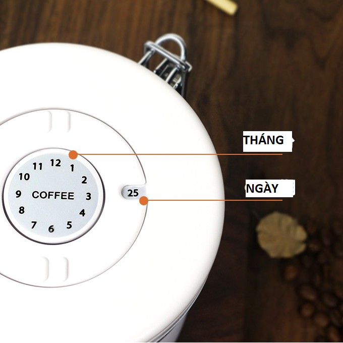 Hộp đựng cà phê chuyên dụng có theo dõi ngày lưu và van xả CO2 | BigBuy360 - bigbuy360.vn