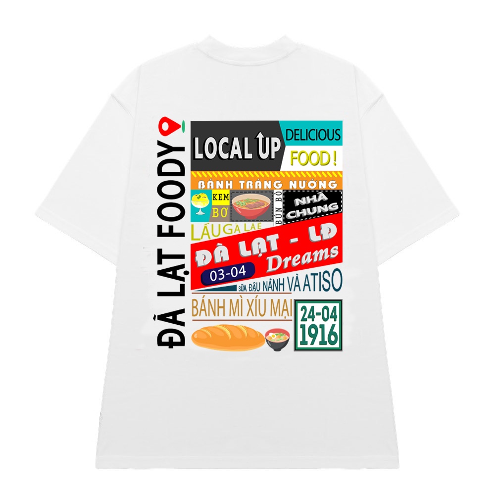 Áo Thun Tay Lỡ LOCAL Đà Lạt - Đà Lạt FOODY, Áo Unisex Form Rộng- LOCAL01 | BigBuy360 - bigbuy360.vn