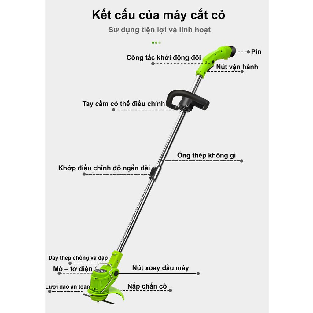 Máy cắt cỏ dùng pin lithium nhập khẩu từ Đức - Home and Garden