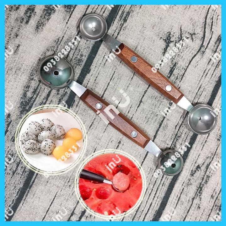 HCM - Muỗng múc tỉa trái cây hai đầu làm bingsu viên tròn tráng miệng mát lạnh