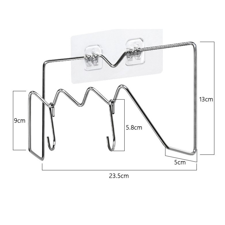  Giá Treo Vung Nồi, Giá Treo Thớt Inox SUS304 Dán Tường Tiện Lợi Không Khoan