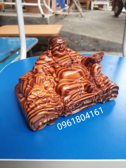 Tượng di lặc để bàn - tượng di lặc để ô tô - di lặc gỗ trắc dây vân siêu nét