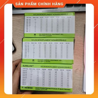 Chỉ khâu y tế nylon đủ size 1 sợi