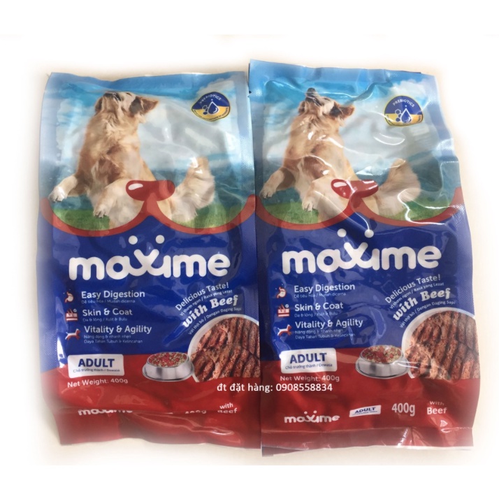 Thức ăn hạt khô cho chó Maxime (vị bò) gói 400g