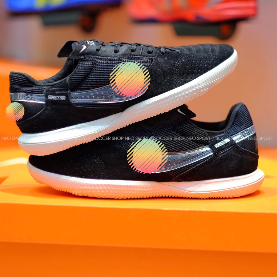 Giày Bóng Đá Futsal Lunar Gato Street Đen Đế Trắng IC