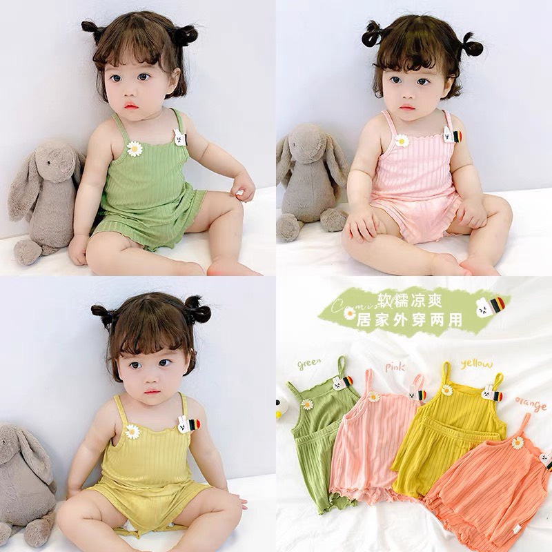 SET34 - Bộ bé gái, bộ thun gân 2 dây bé gái (nhiều màu) từ 6-16kg, Richkid123