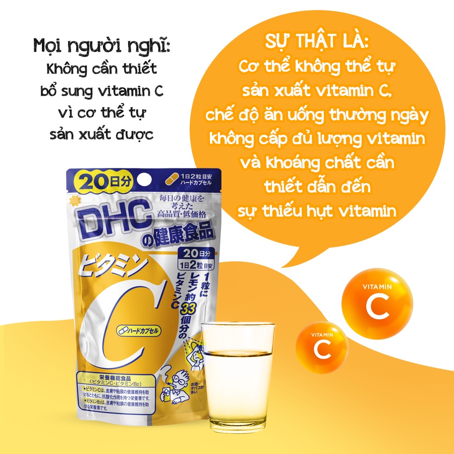 Viên uống DHC Bổ sung Vitamin C Nhật Bản 90 ngày (180viên/gói)