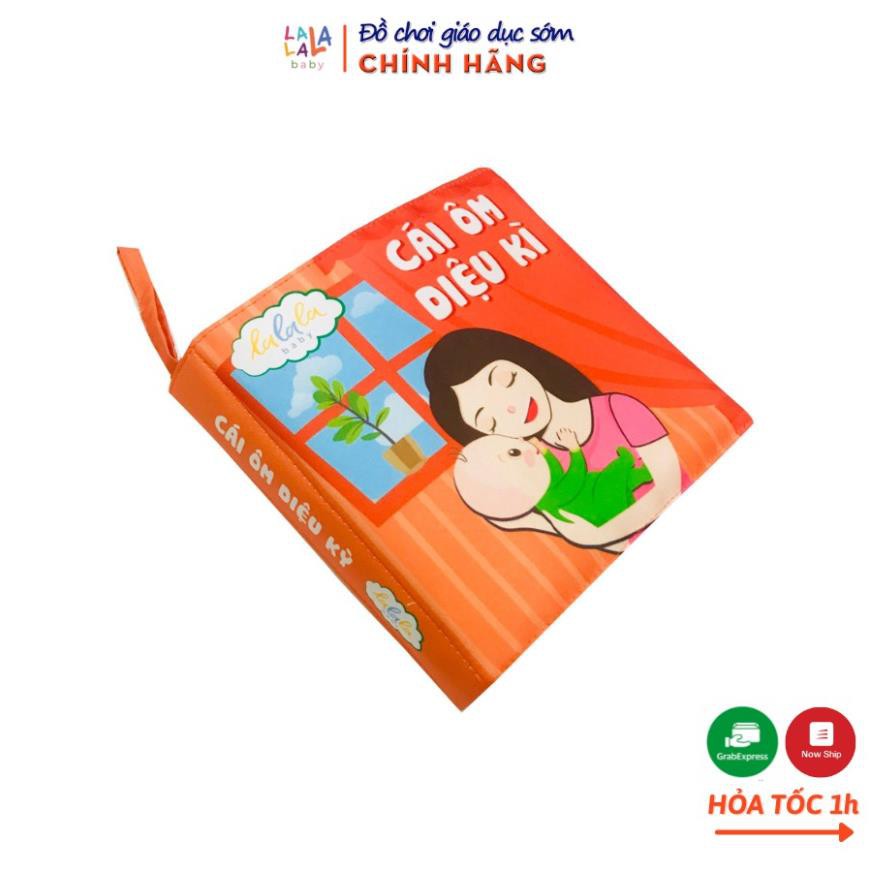 [Chính hãng] Sách vải cho bé Lalala baby đa tương tác Cái ôm diệu kì, kích thước 18x18cm, 12 trang