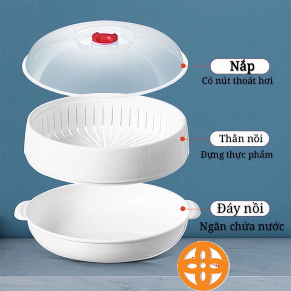 khay hấp lò vi sóng hấp xôi, bánh bao, xửng hấp nhựa Việt Nhật 5625
