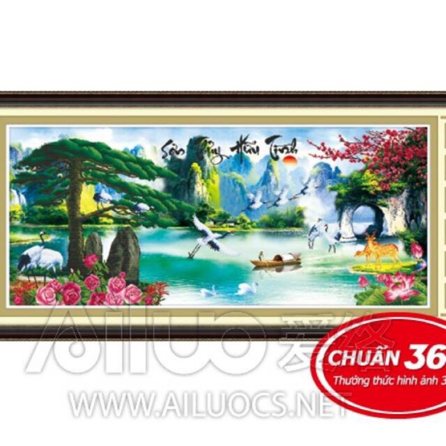 Tranh thêu chữ thập Non Nước Hữu Tình 53352 (221x91) chưa thêu