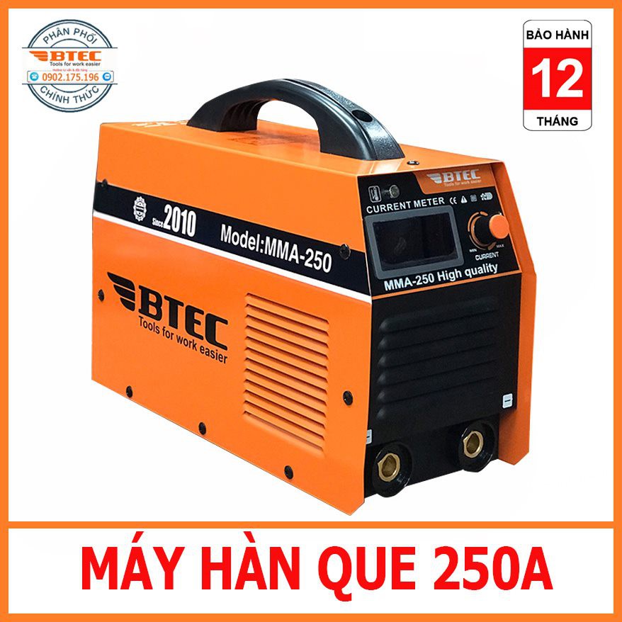 Máy hàn điện tử 250A BTEC mã MMA-250 chuyên dụng dùng xưởng