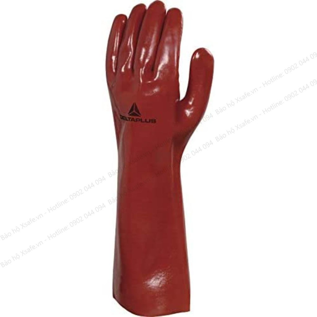 Găng tay chống hóa chất Deltaplus Basf PVCC400 chiều dài 40cm, găng tay bảo hộ cao su chống hóa chất, dầu nhớt, chất tẩy